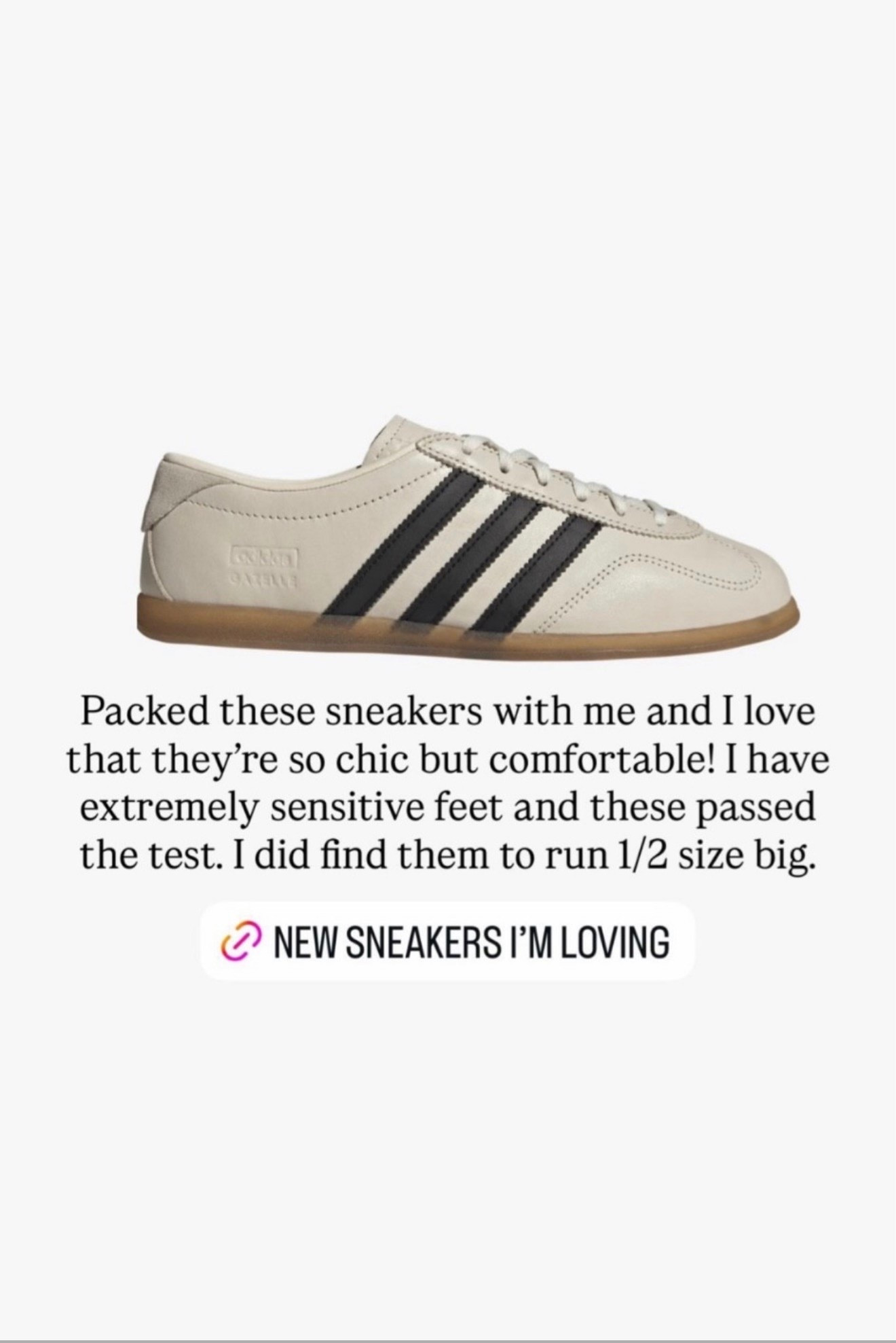 Packed these sneakers with me and I love that they're so chic but comfortable! I have extremely sensitive feet and these passed the test. I did find them to run 1/2 size big.

#LTKgrwm #LTKootd #LTKSeasonal
