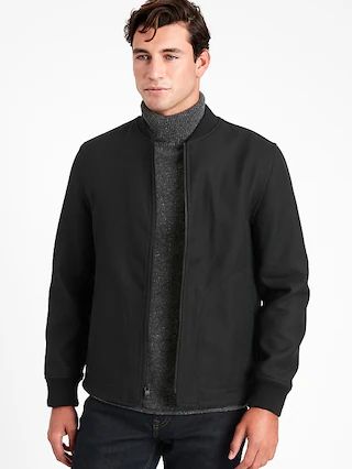 Flannel Bomber Jacket with COOLMAX&#xAE; Technology | Banana Republic (US)