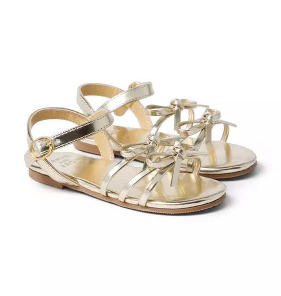 Metallic Bow Sandal | Janie and Jack