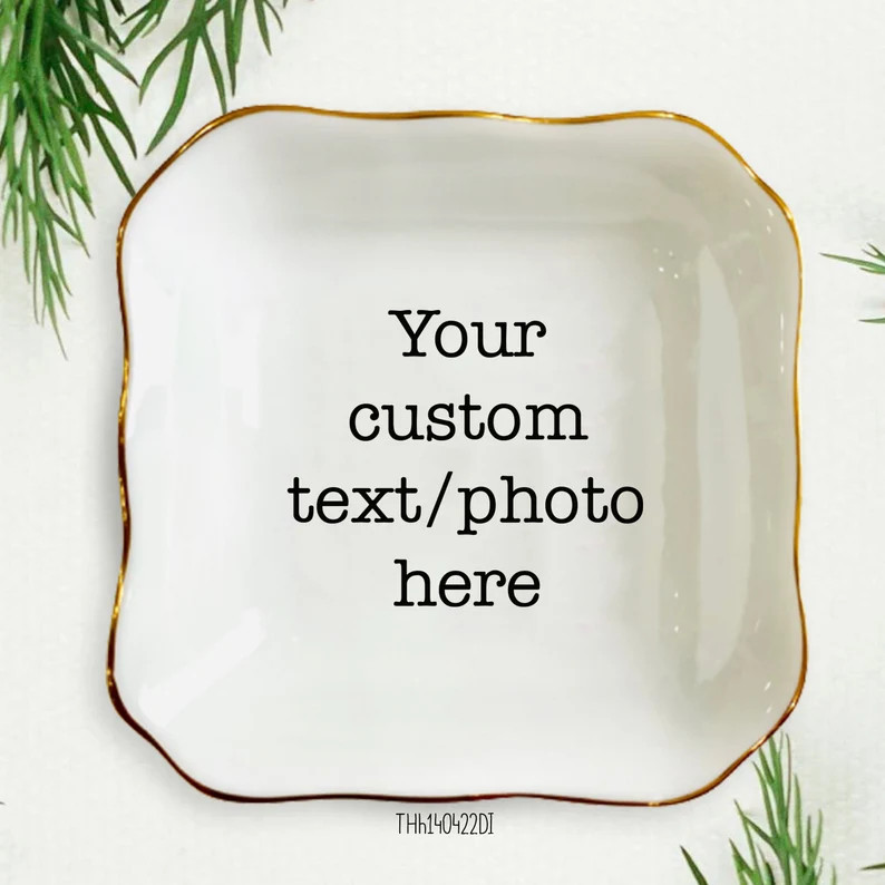 Personalized Your Text Photo Ring Dish, Custom Text Ring Holder, Personalize Photo Gift, Custom L... | Etsy (US)