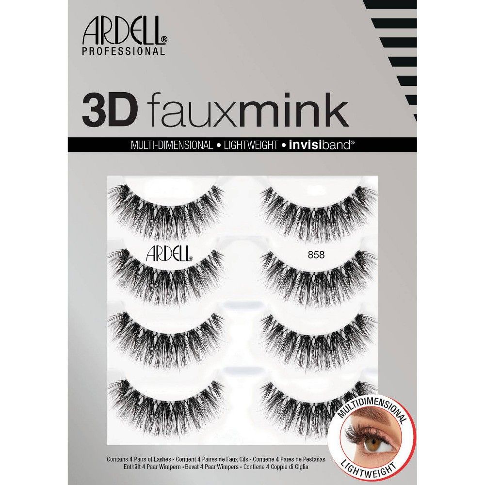 Ardell 3D Faux Mink No.858 False Eyelashes - 4 Pairs | Target