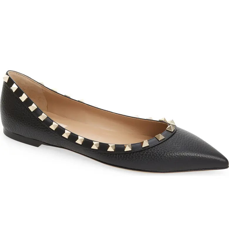 Rockstud Pointed Toe Ballerina Flat | Nordstrom