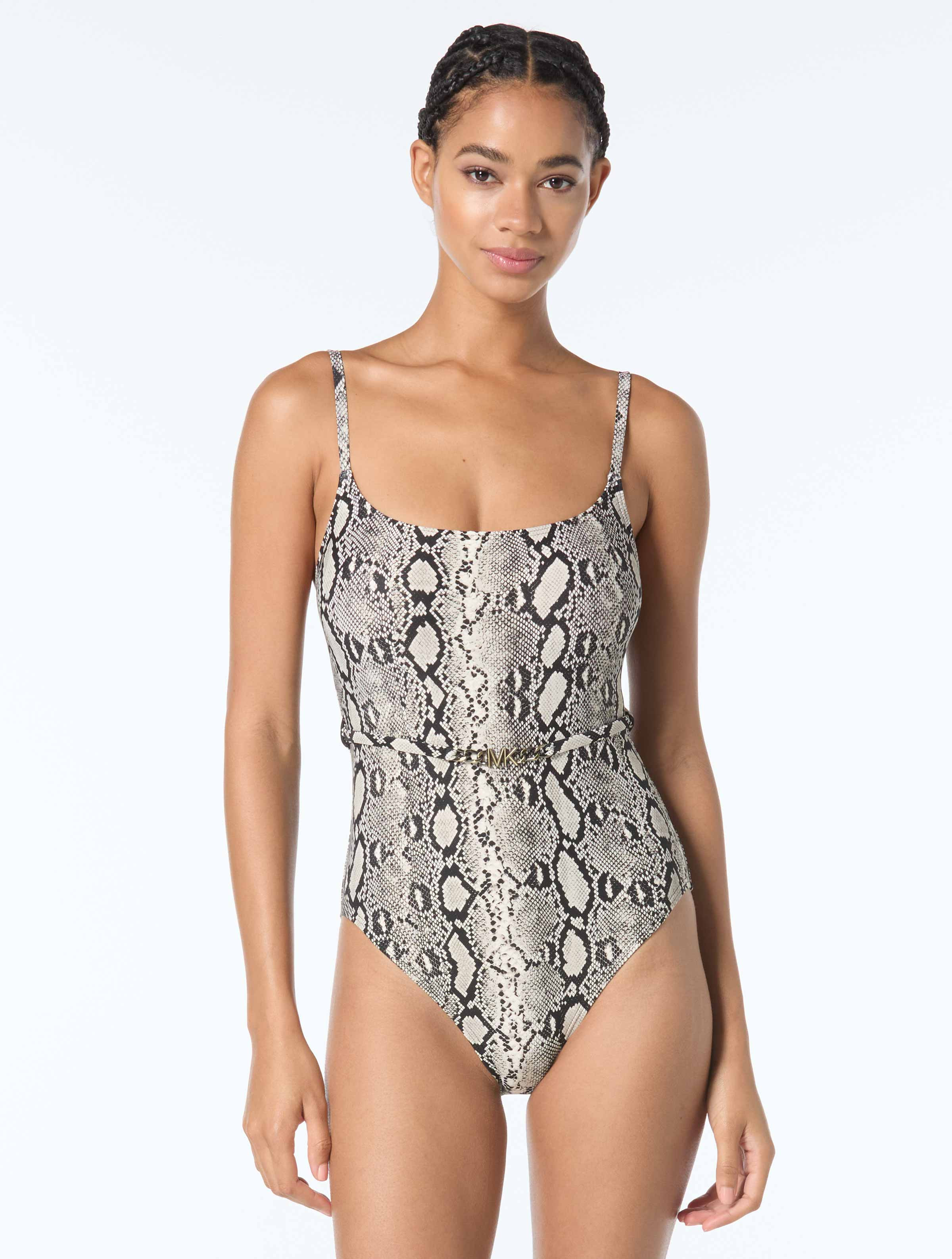 Michael Kors Scoopneck One Piece Swimsuit - Boho Python | Beach2Ocean