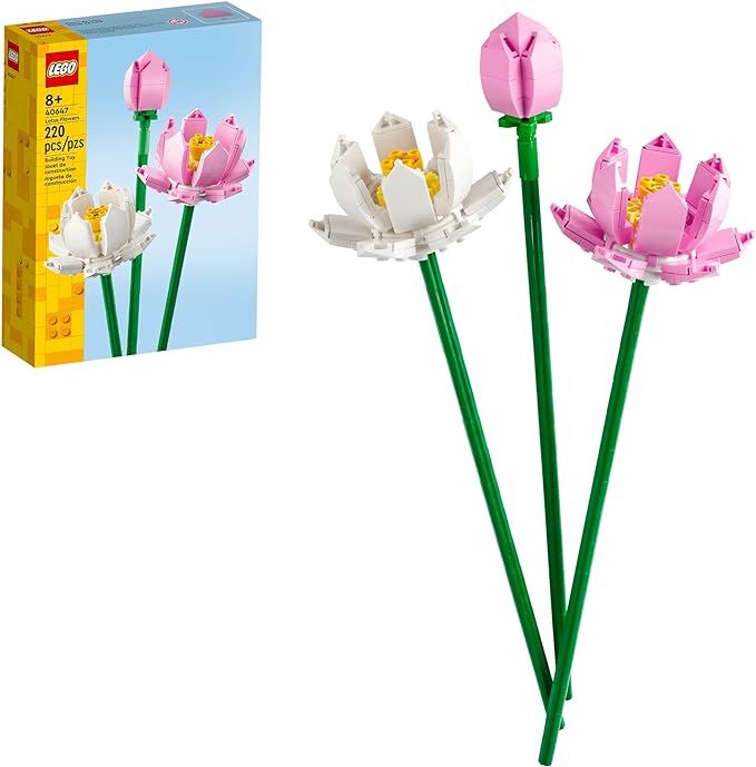 LEGO Lotus Flowers Building Kit, Artificial Flowers for Decoration, Idea, Aesthetic Room Décor f... | Amazon (US)