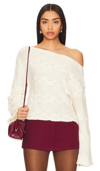 x REVOLVE Elaina Braided Sweater in Ivory | Revolve Clothing (Global)