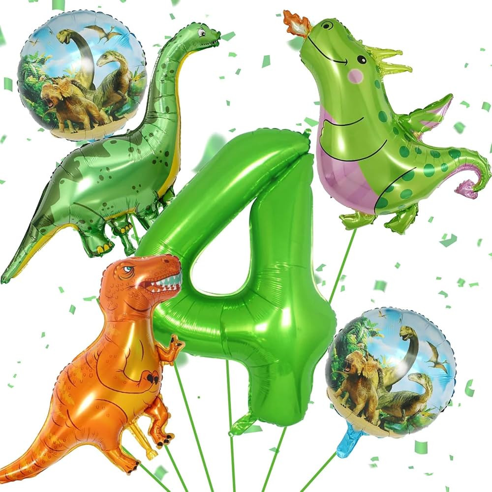Dinosaur 4th Birthday Decorations, Dinosaur Birthday Party Decorations with Giant Inflatable Dino... | Amazon (US)