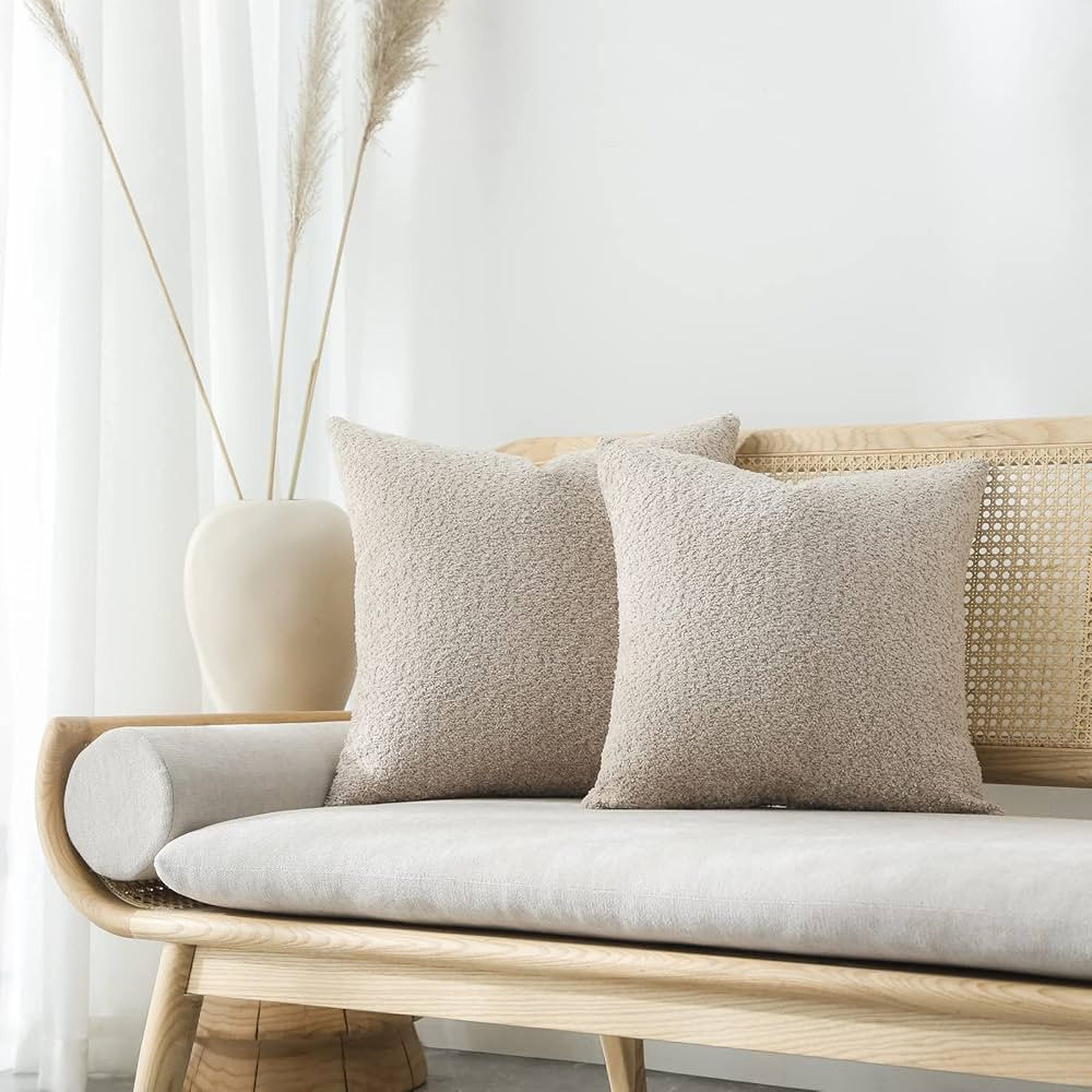 FIOUOVO Textured Farmhouse Throw Pillow Covers 20x20 Decorative Pillows for Bed Couch Pillows for... | Amazon (US)