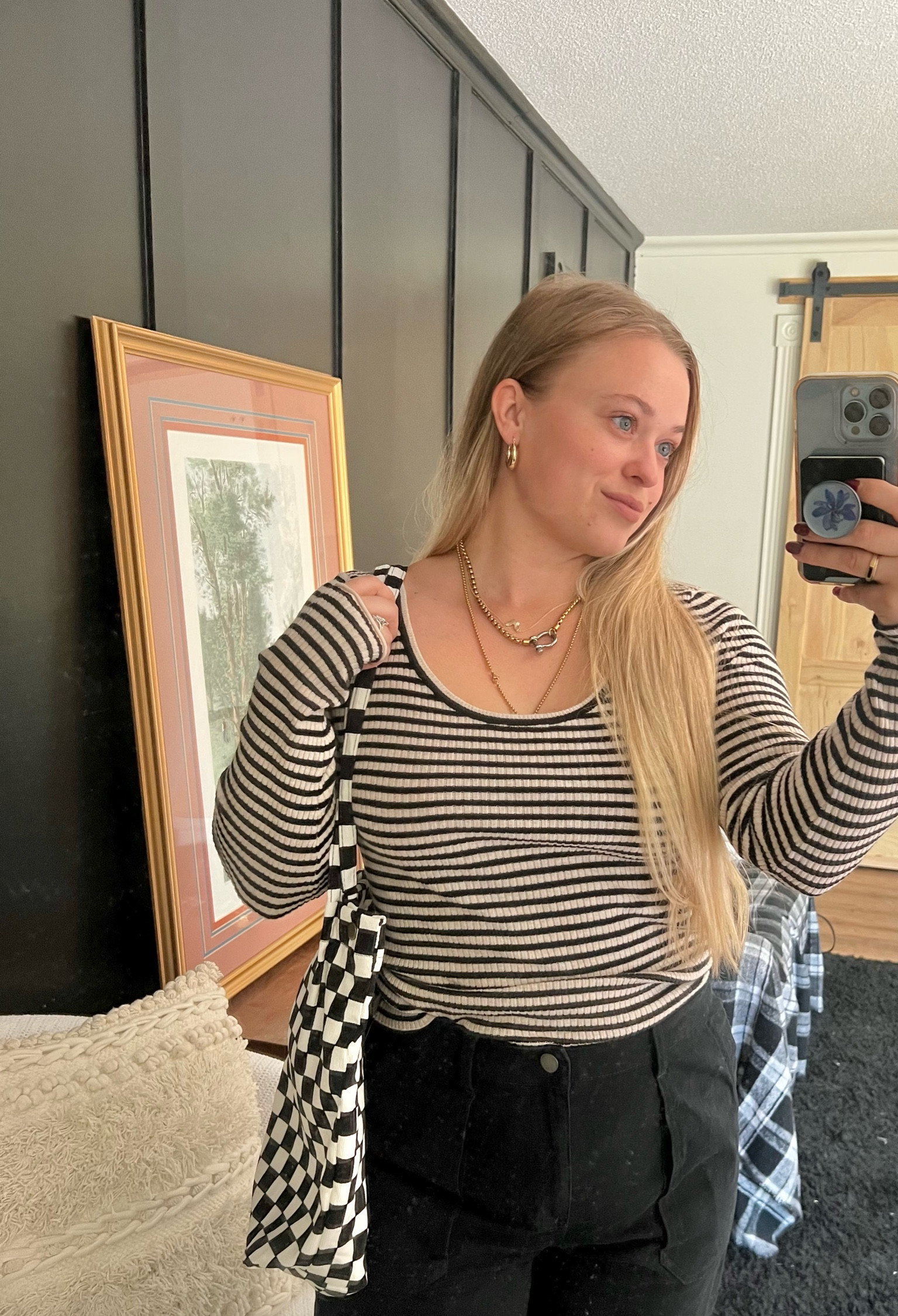 Checkers and stripes 🖤🤍 30 days of comfy cute fall outfits. Day 12/30 🍂 

Large on top 
Medium bottom 


#LTKCon #LTKSeasonal #LTKGiftGuide