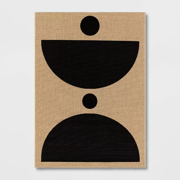 Grace Half Circle Indoor/Outdoor Rug Black/Tan - Project 62™ | Target