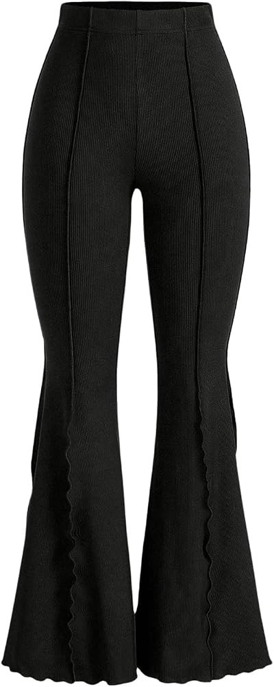Verdusa Flared Yoga Workout Bell Bottom Leggings for Women Flare Y2K Pants | Amazon (US)