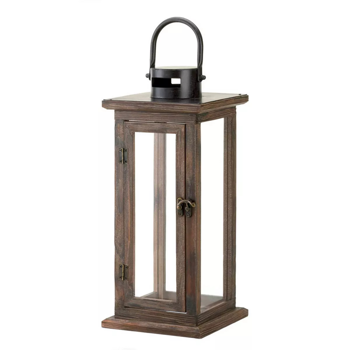 15.75" Wooden Lodge Outdoor Lantern Brown - Zingz & Thingz | Target
