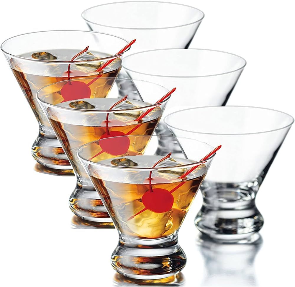 YAWALL Martini Glasses Set of 6-8.5 Oz Stemless Cocktail Glasses for Martini, Margarita & More, L... | Amazon (US)