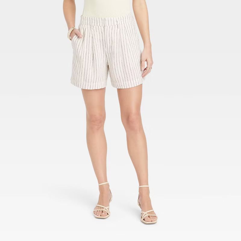 Women's High-Rise Pleated Front Shorts - A New Day™ | Target