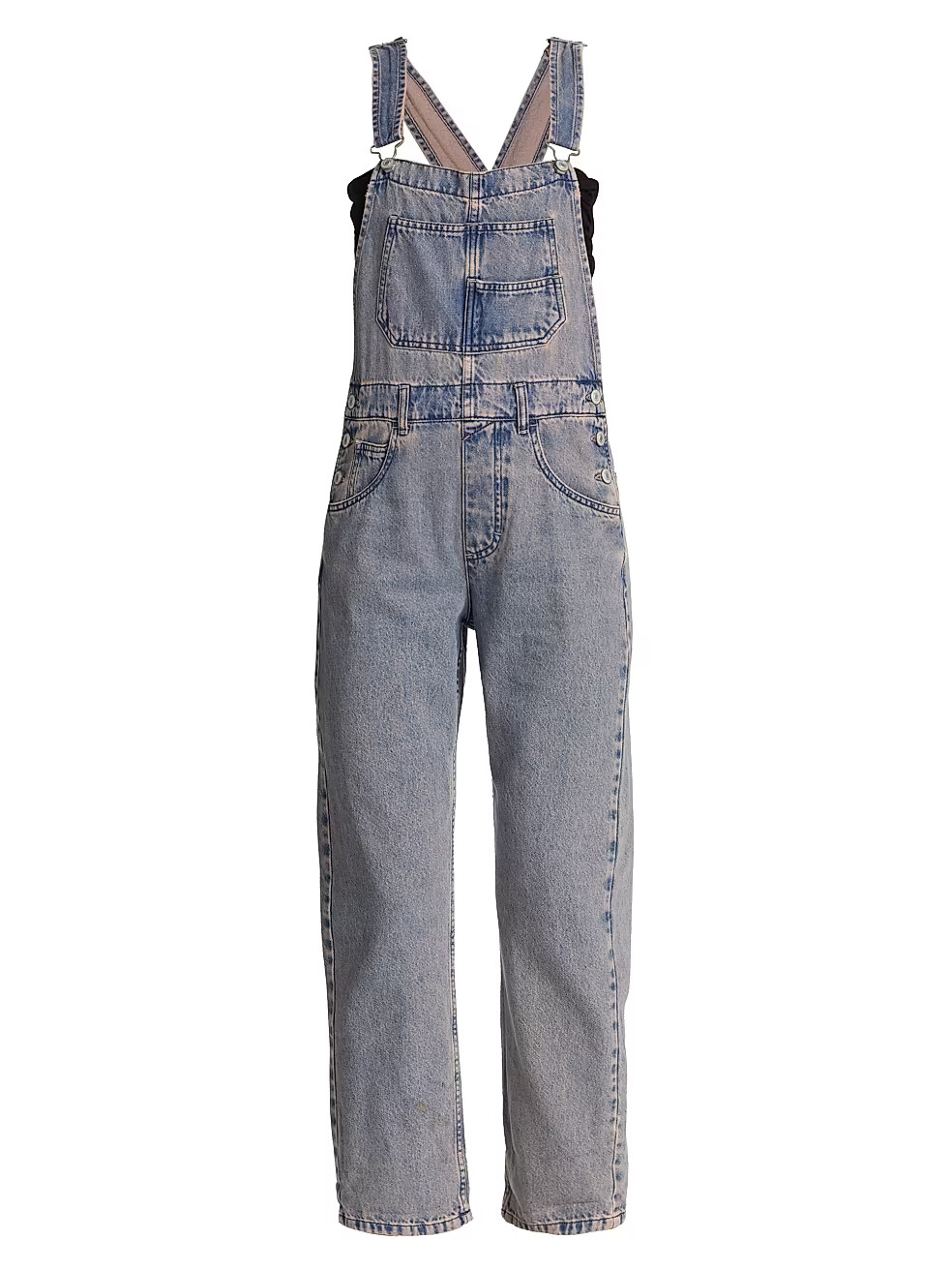 Ziggy Acid-Washed Denim Tapered Overalls | Saks Fifth Avenue