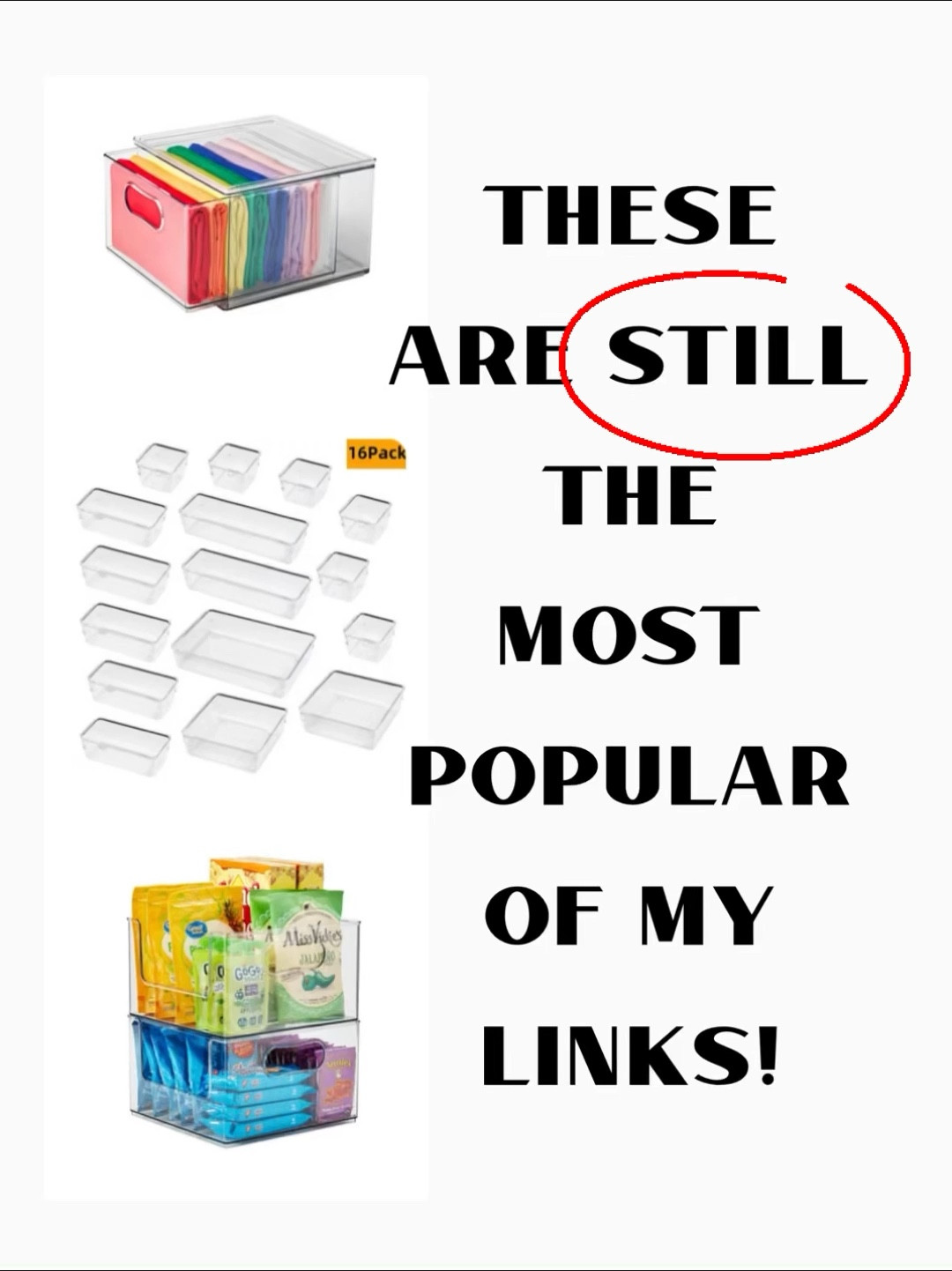 The Home Edit system at Walmart!  These are still the favorite top shopped links!  Organize your pantry, closet, kitchen cabinets, kitchen drawers, bathroom, under the sink, so many places!  #ltkhome #organizing #organization #walmart #declutter #homeedit #storage 

#LTKunder50 #LTKFind #LTKhome