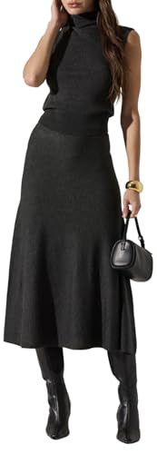 ASTR The Label Women's Deora Sweater Skirt, Charcoal, L | Amazon (US)