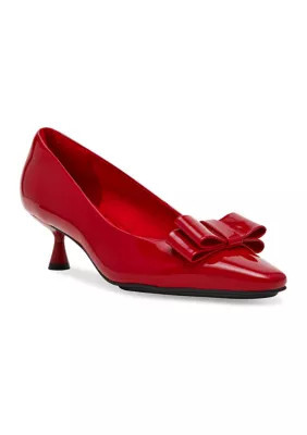 Anne Klein Women's Theresa Bow Heels, Red, 9.5M | Belk