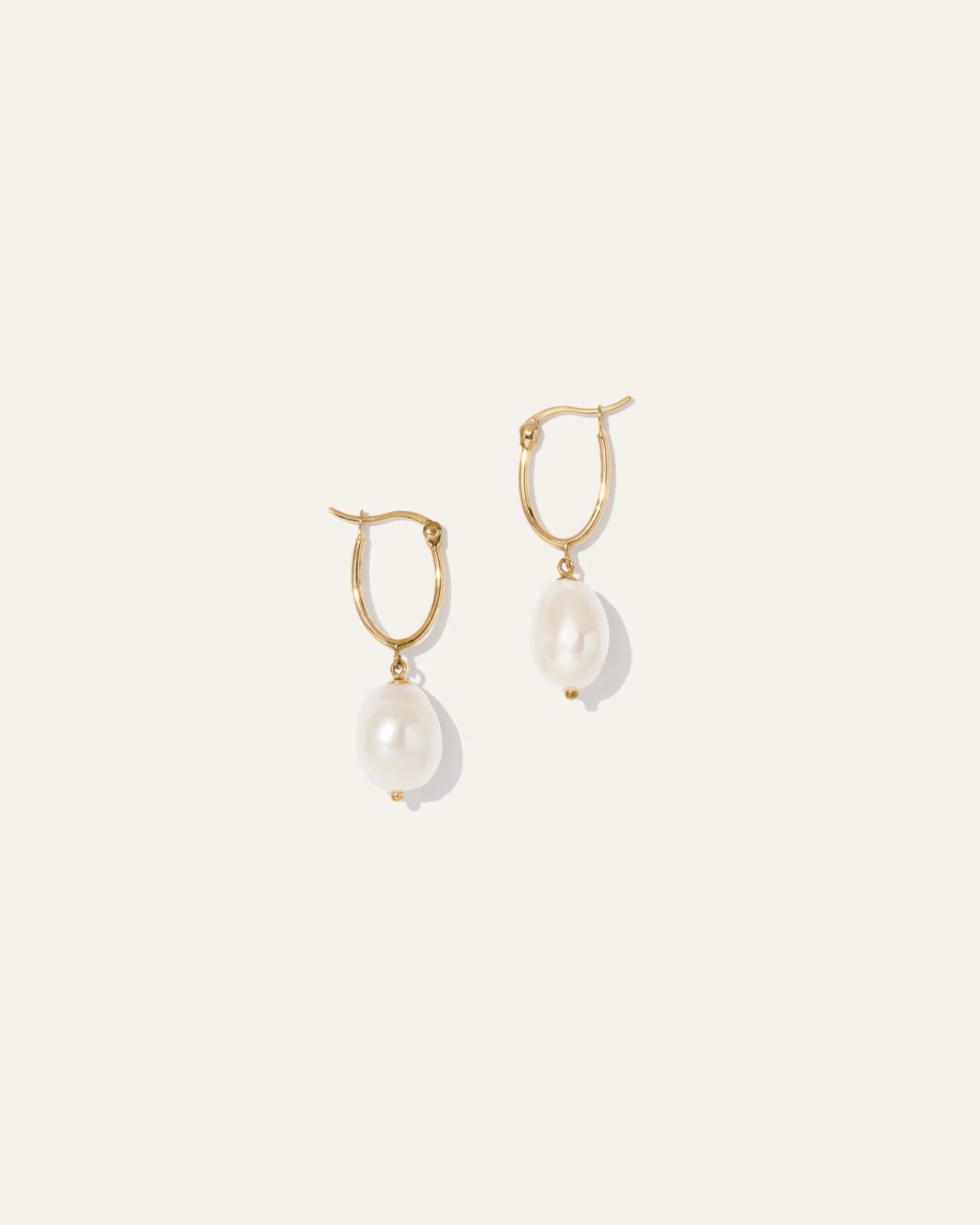 Organic Freshwater Cultured Pearl Hoops | Quince