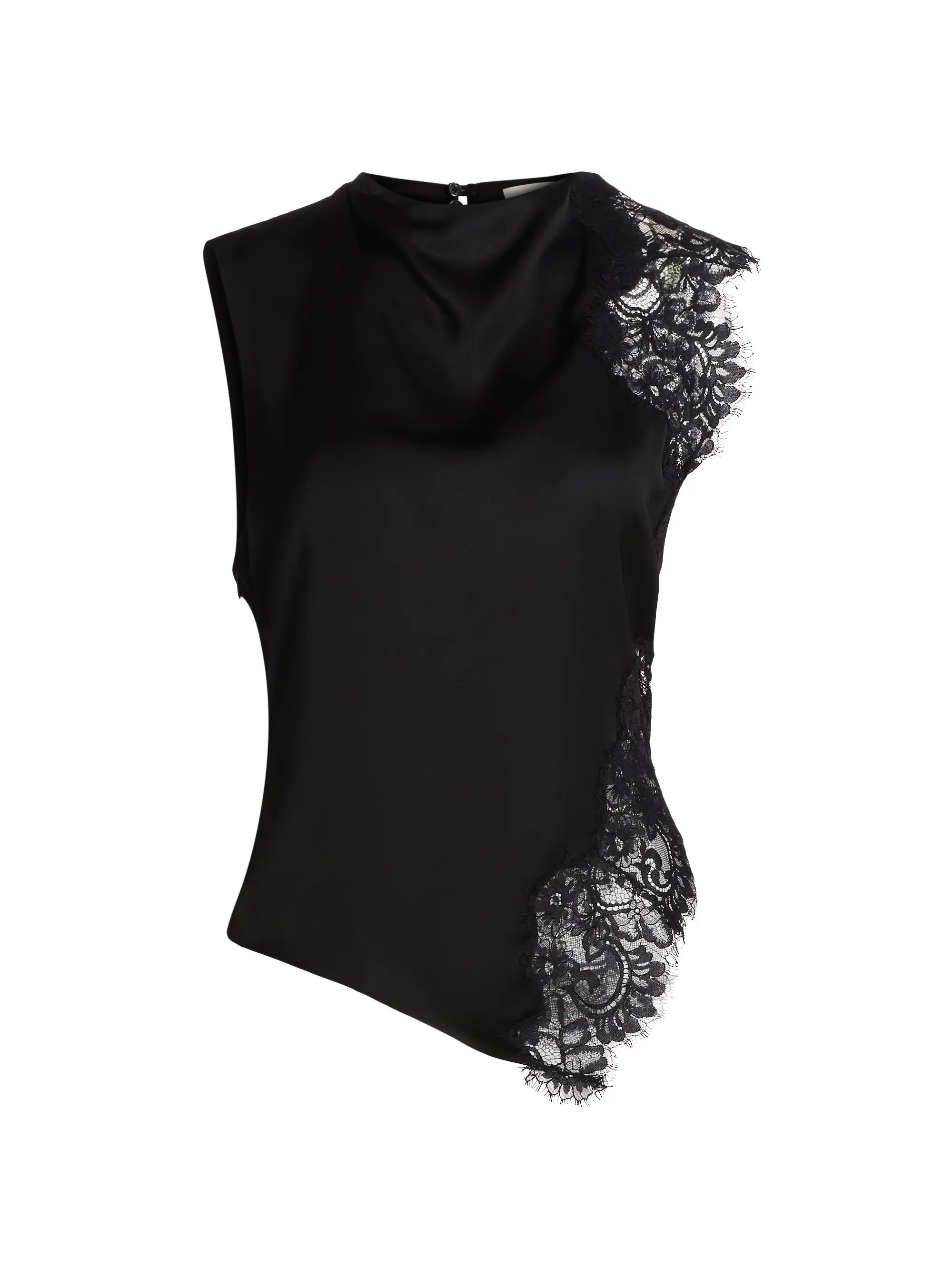Gracie Lace-Trim Satin Sleeveless Blouse | Saks Fifth Avenue