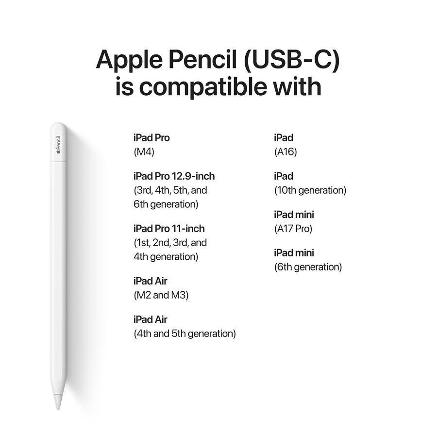 Apple - Pencil (USB-C) - White | Best Buy U.S.