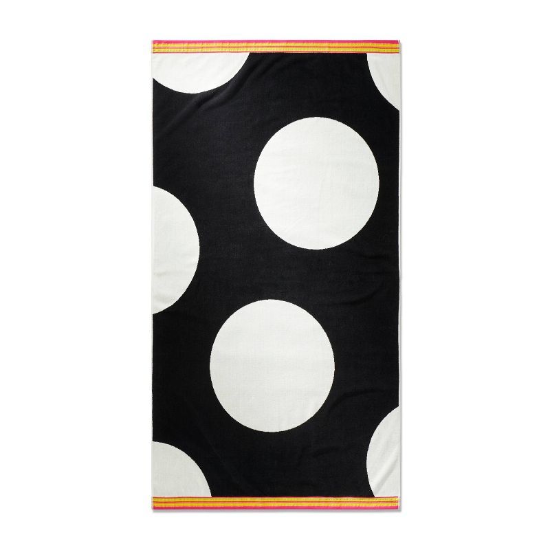 Polka Dot Beach Towel Black/White - Tabitha Brown for Target | Target