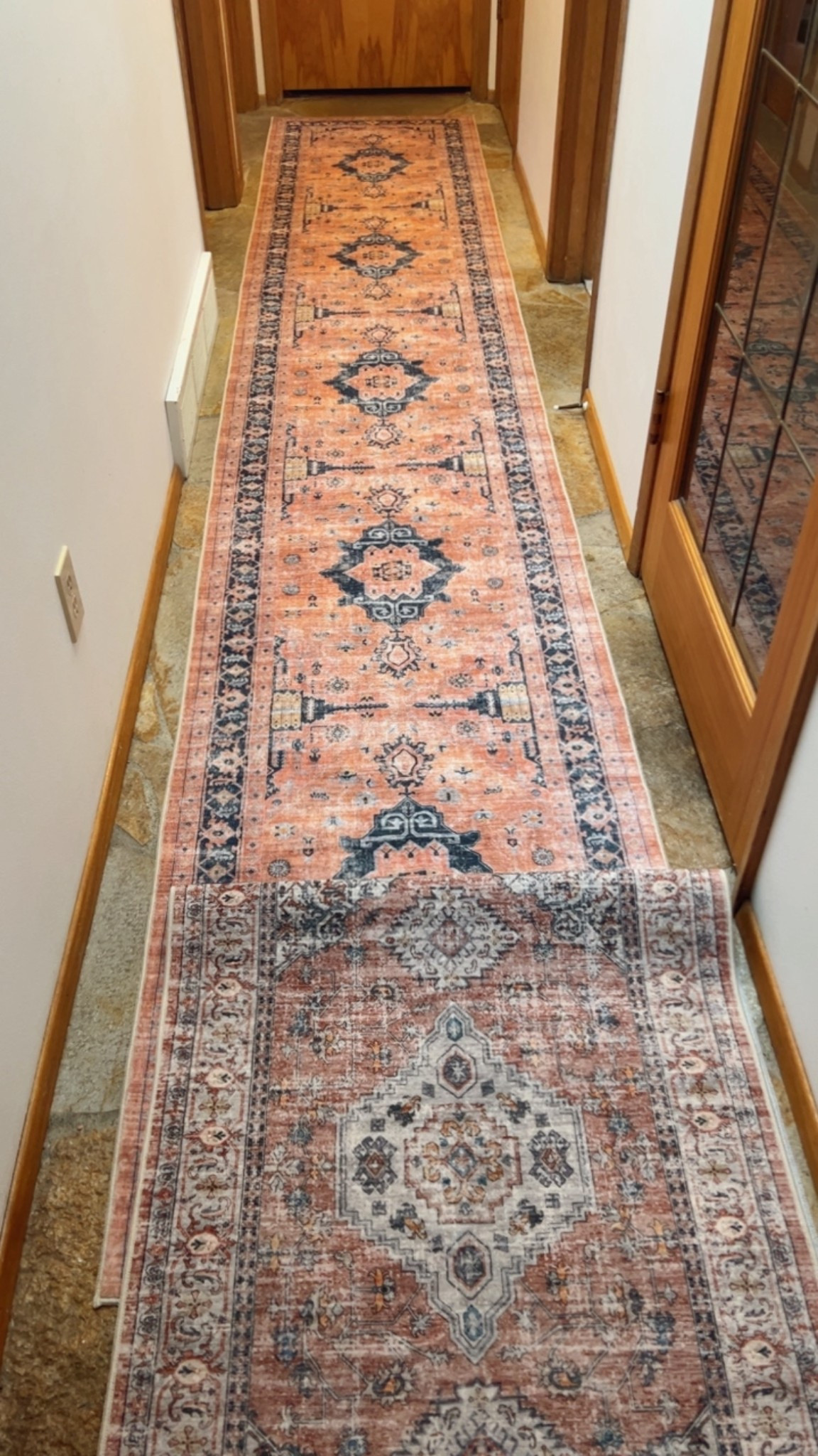 Trying to find a new rug for the hallway and I think I found a winner! 
Both great options and suuuper soft (keni laid playing on them last night for about an hour 😂)
But for me I like warm / bright / bold so I’m going with the orangey pink! 

The warmer orange (my pick for our home) is 14’ long and only $57
The more subdued rust is 12’ long and and still a great price at $77 

#LTKHome #LTKdayinmylife #LTKmomlife