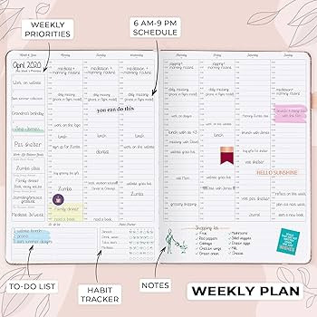 GoGirl Planner PRO Schedule - Undated Planner with Hourly Time Slots, Monthly, Weekly & Daily Org... | Amazon (US)