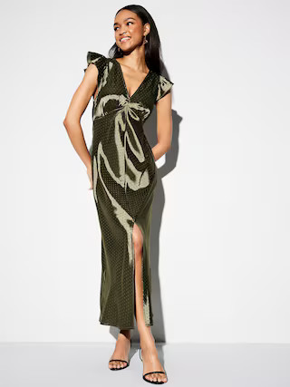 The Occasion by Old Navy Flutter-Sleeve Satin Maxi Dress | Old Navy (US)