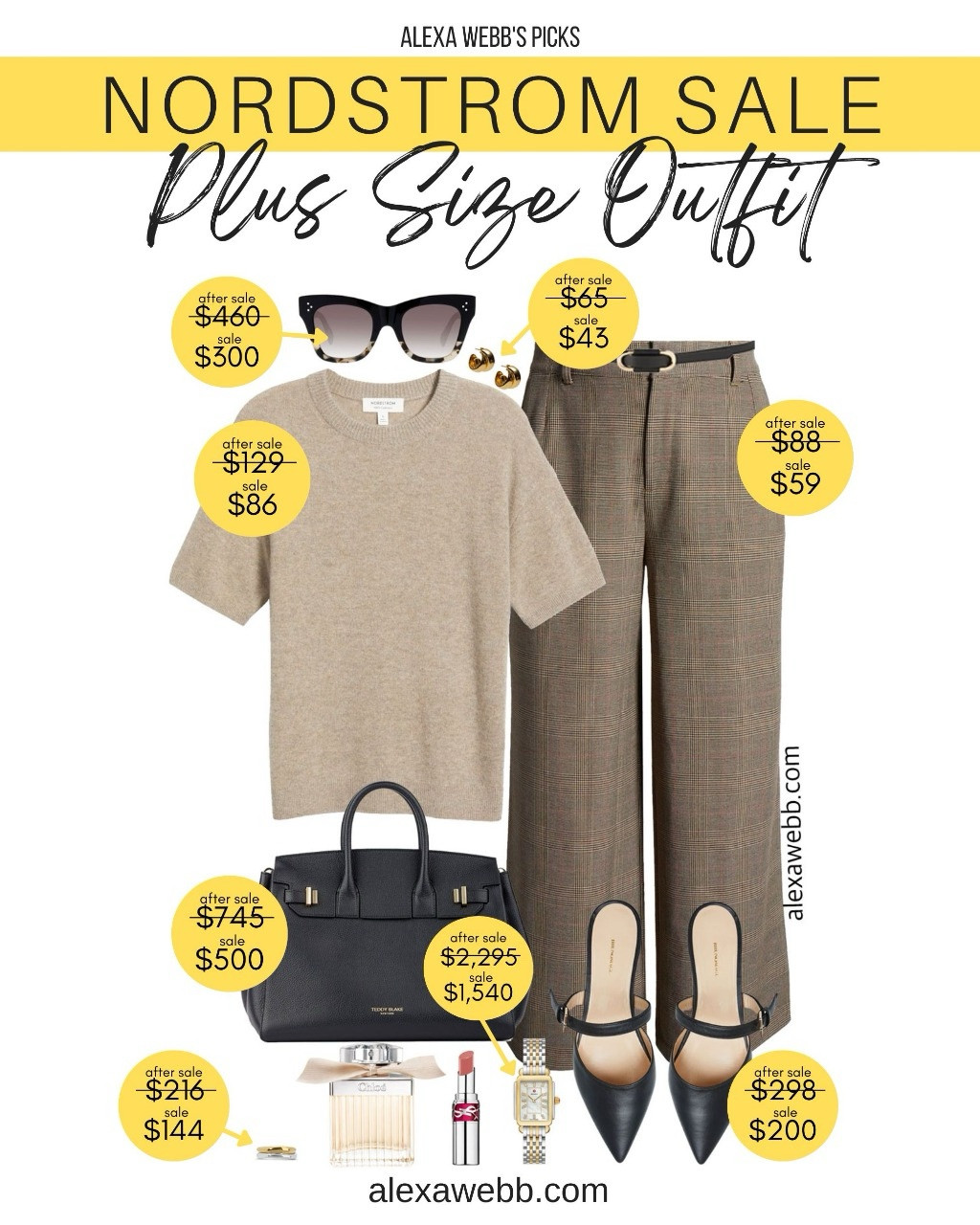 2025 Nordstrom Anniversary Sale – Plus Size Work Outfits - Two plus size business casual outfits for fall with a plus size cashmere short-sleeve sweater. All on sale at the Nordstrom Anniversary Sale NSale. Alexa Webb #plussize

#LTKPlusSize #LTKWorkwear #LTKStyleTip
