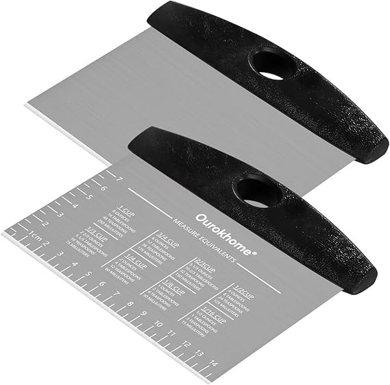 Dough Pastry Bench Cutter Scraper, Ourokhome Stainless Steel Griddle Scraper for Kitchen Baking, ... | Amazon (US)