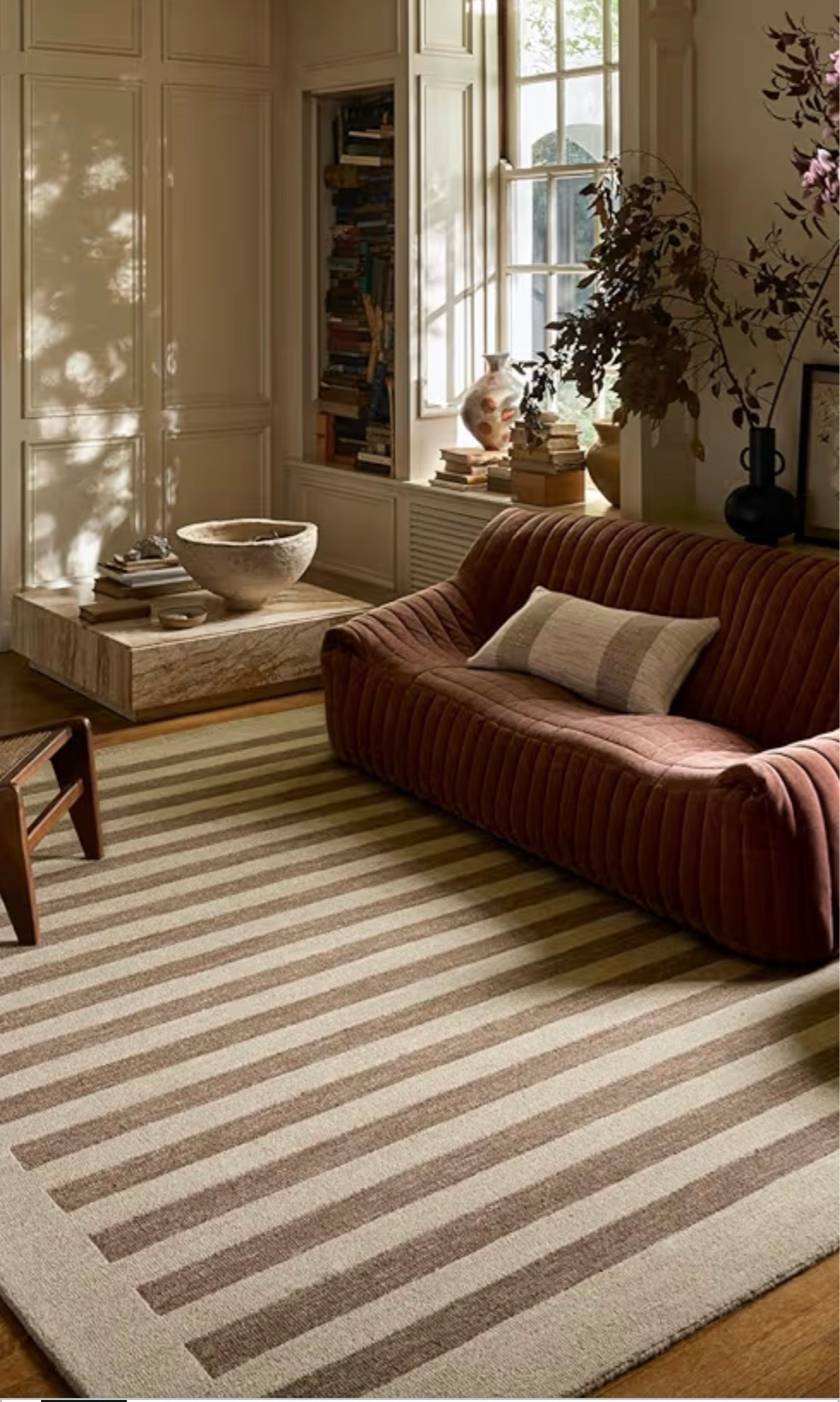 Loloi Leanne Ford Craven Collection CVN-05 Oatmeal/Bark 7'-9" x 9'-9" Area Rug Striped, Patterned, Neutral, Living Room, Bedroom, Dining Room

#LTKHome