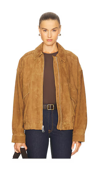 Wren Suede Bomber in Cognac | Revolve Clothing (Global)