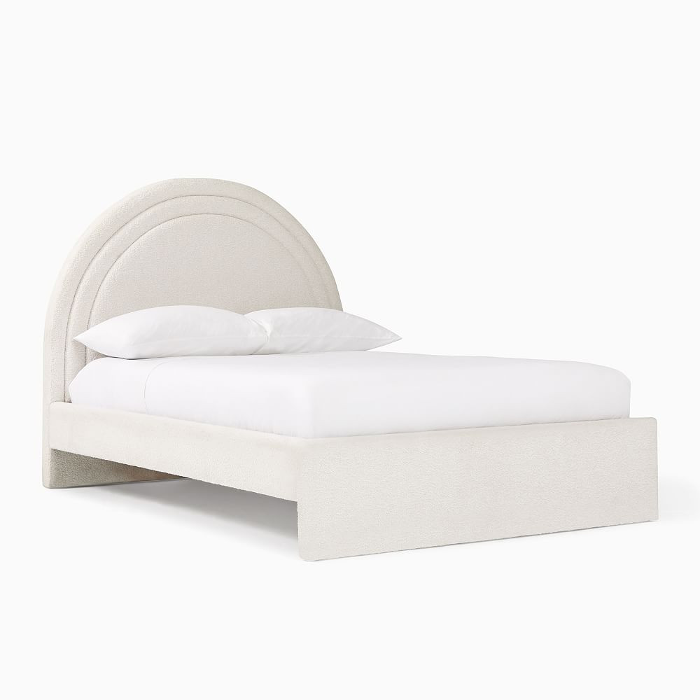 Sarah Sherman Samuel Channel Upholstered Bed, Twin, Chunky Boucle Ivory | Pottery Barn Teen