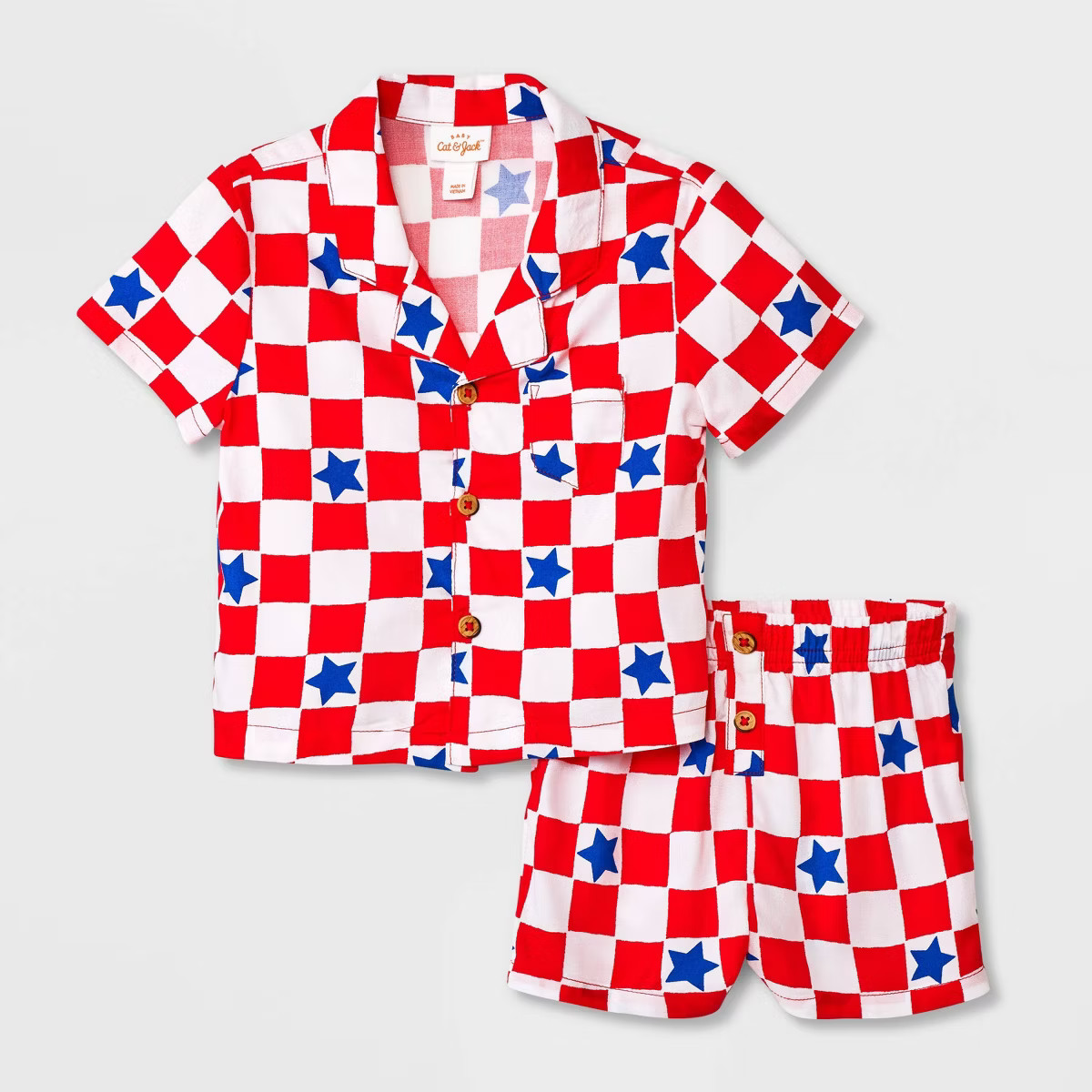 Baby Boys' Notch Collar Top & Bottom Set - Cat & Jack™ Red 12M | Target