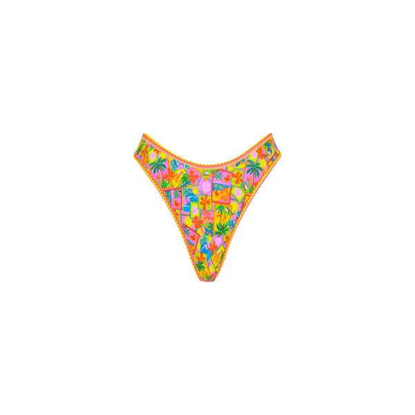 High Leg Thong Bikini Bottom - Sunshine Snaps | Kulani Kinis US