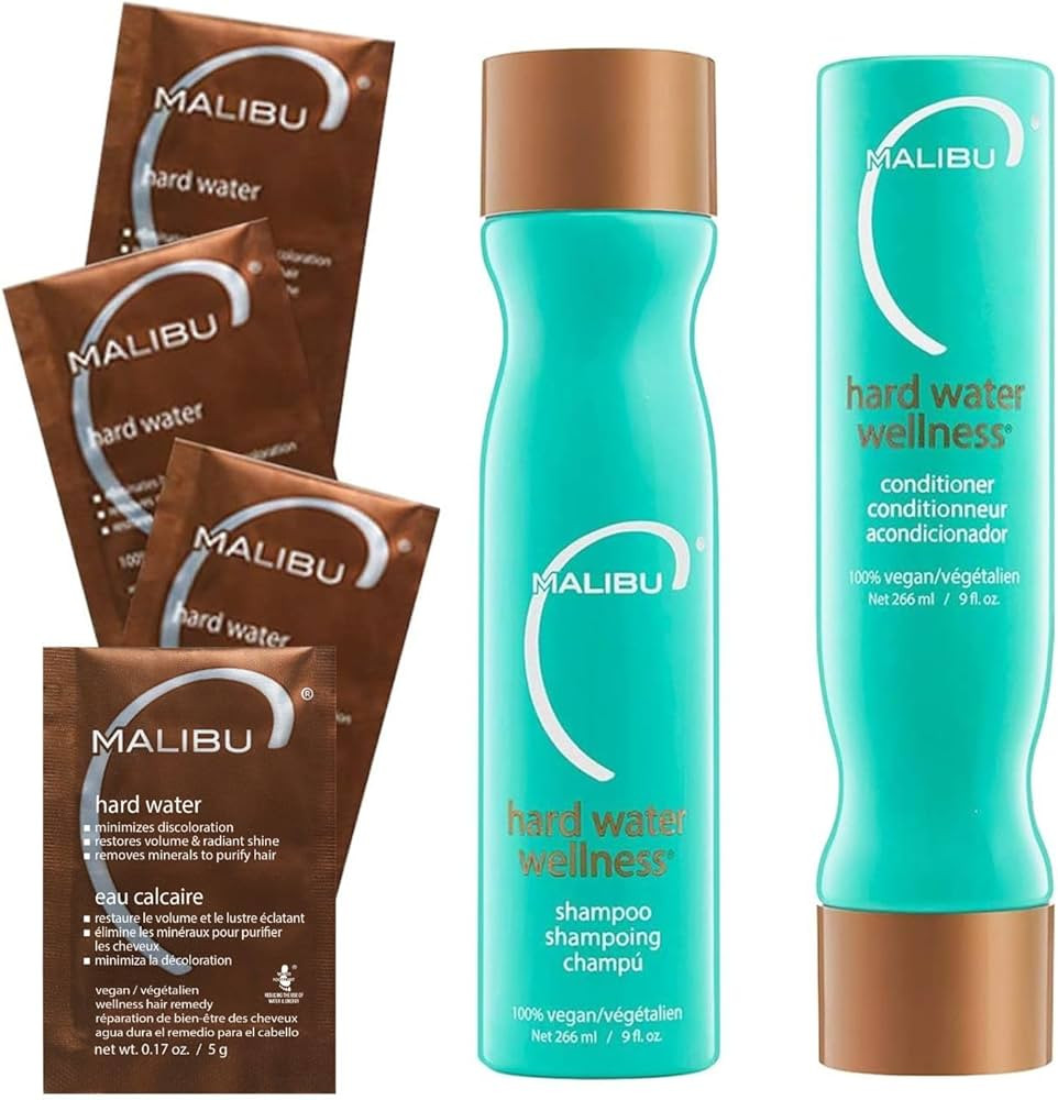 Malibu C Hard Water Wellness Remedy - Hard Water Shampoo, Conditioner & Hair Mask Packets for Rem... | Amazon (US)