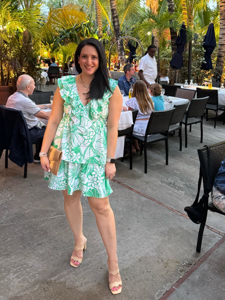 Lilly Pulitzer new arrival dress did not disappoint. Loved matching the ambience at coco bistro. Has a super flattering ruffle detail and a pearl tie in the back. Definitely a dancing dress! I would size down one size! 



#LTKmidsize #LTKstyletip #LTKtravel