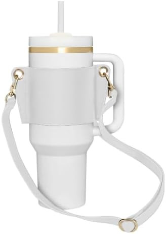 Tumbler Tote Water Bottle Carrier Strap Leather Compatible with Stanley 30/40oz Tumbler with Hand... | Amazon (US)