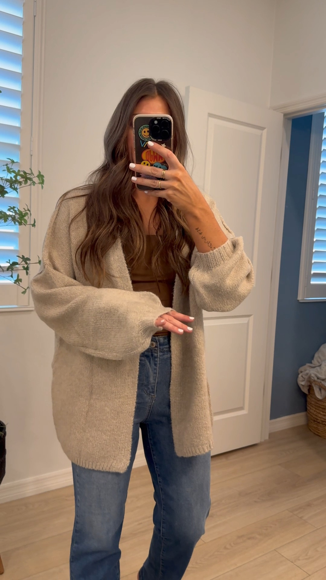 Absolutely love this new amazon cardigan. In a small in everything / smallest size in jeans 