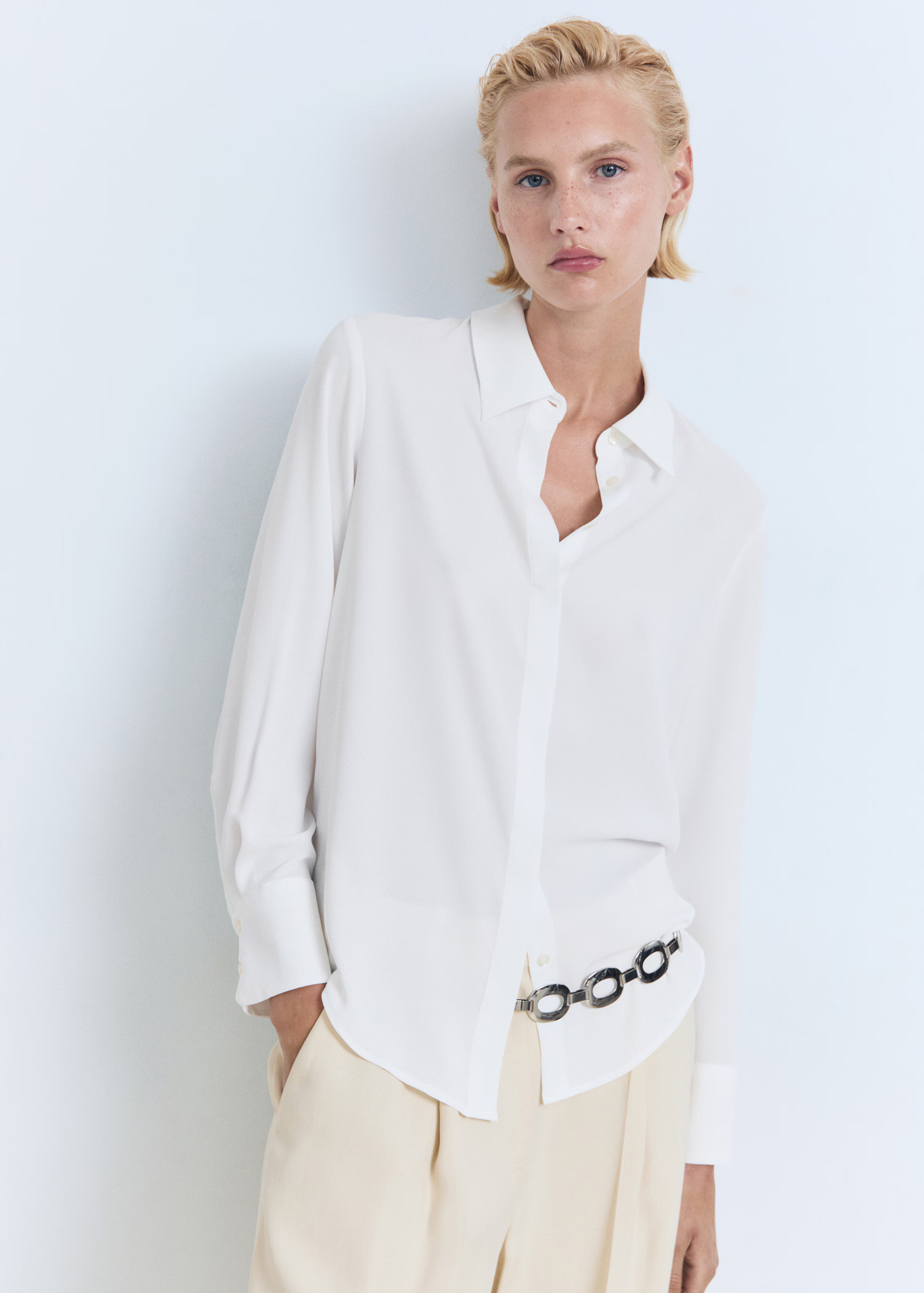 Fluid long-sleeved shirt - Women | MANGO USA | Mango (US/MX/AU)
