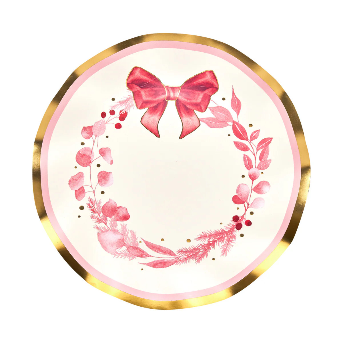 Pink Bows Wavy Salad Plate/8pk | Sophistiplate