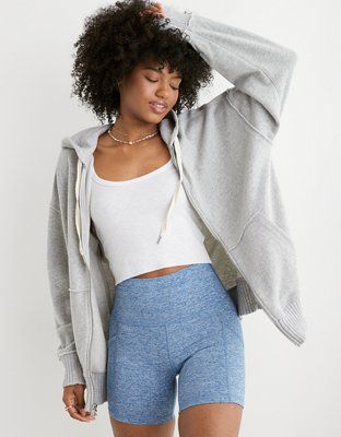 Aerie Down-to-Earth Full Zip Hoodie | American Eagle Outfitters (US & CA)