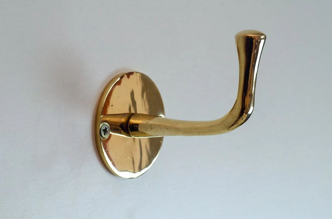3X Single Hook Solid Unlacquered Brass , Handmade Brass Hook - Etsy | Etsy (US)