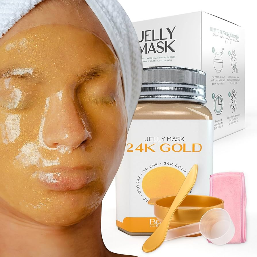 BRÜUN Peel-Off - Máscara de gelatina de oro de 24 quilates para el cuidado de la cara, un tarro... | Amazon (US)