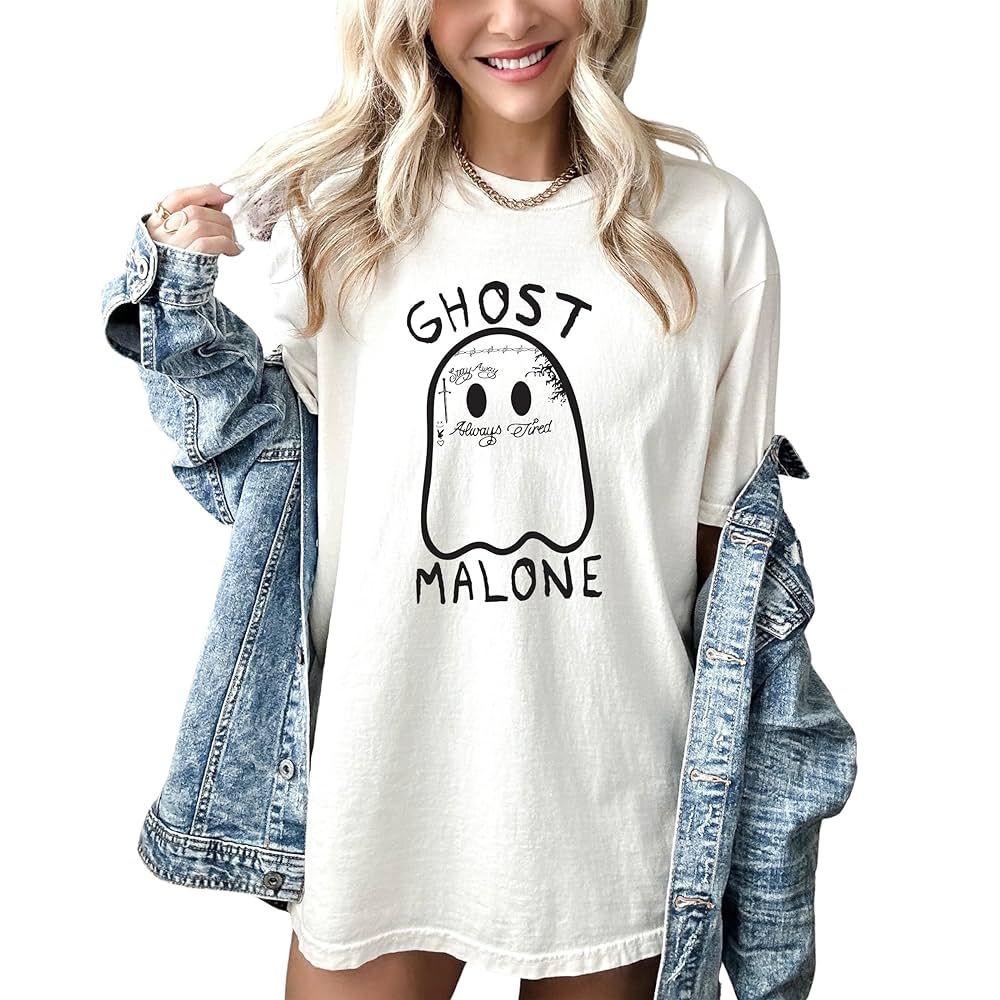 Comfort Color Ghost Malone Shirt, Halloween Shirts For Women, Ghost Malone Comfort Color Shirt, Hall | Amazon (US)