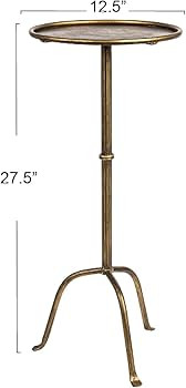 Creative Co-Op Metal Cocktail, Antique Brass Martini Table | Amazon (US)