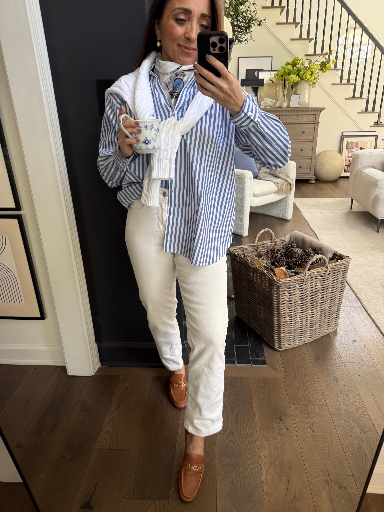 I styled it up with the most amaaaazing blue striped button down and the Ralph Lauren sweater I HAD to have…. Plus the most faithful white jeans by Levi’s and my favorite loafers (I own them in 3 colors! 😅) 

#LTKootd #LTKgrwm #LTKdayinmylife