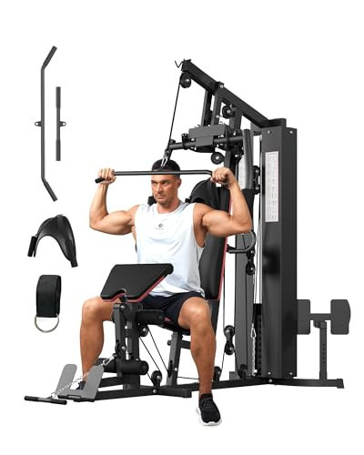 Garvee Home Gym Equipment Machine, Full Body Workout Machine with 150 LBS Weight Stack, Multifunctional All in One Exercise Station with Preacher Curl Pad, Leg Developer for Strength Training | Amazon (US)
