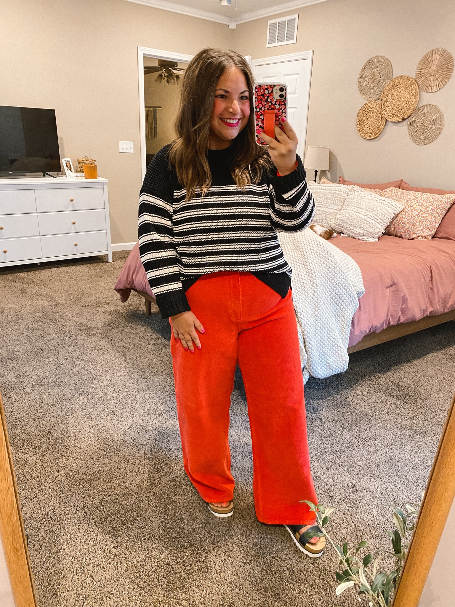 This is the softest sweater EVER!! Paired with a fun pair of bright pants makes such a cute outfit. Sandals are Amazon, pants are Target & sweater is Walmart. 

sandals: fit true to size // wearing a 5
pants: fit true to size // wearing a 14
sweater: fits just a tad small // wearing a large

#LTKFindsUnder50 #LTKStyleTip #LTKFindsUnder100