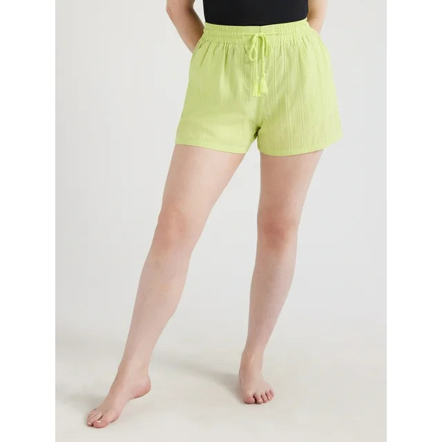 Time and Tru Women's and Women's Plus Cotton Pull On Coverup Shorts, Sizes XS-3X | Walmart (US)